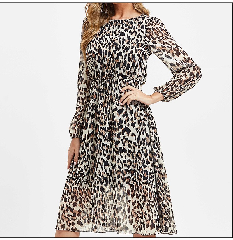Chiffon Leopard Print Dress