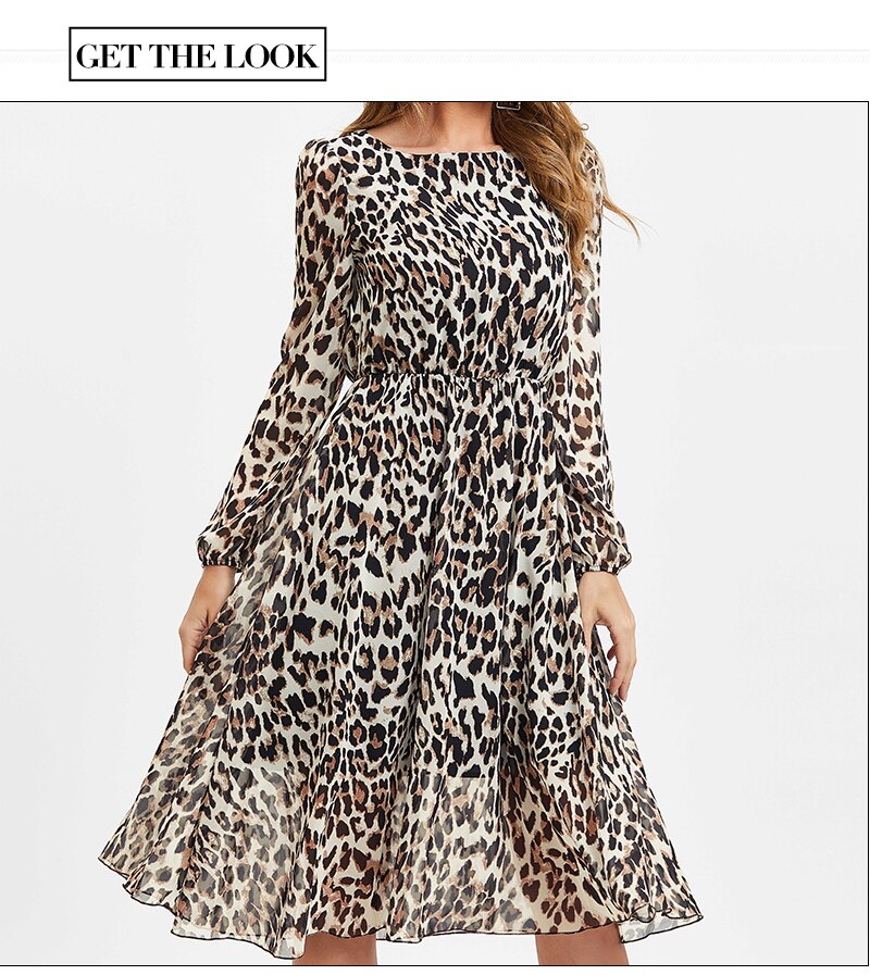 Chiffon Leopard Print Dress