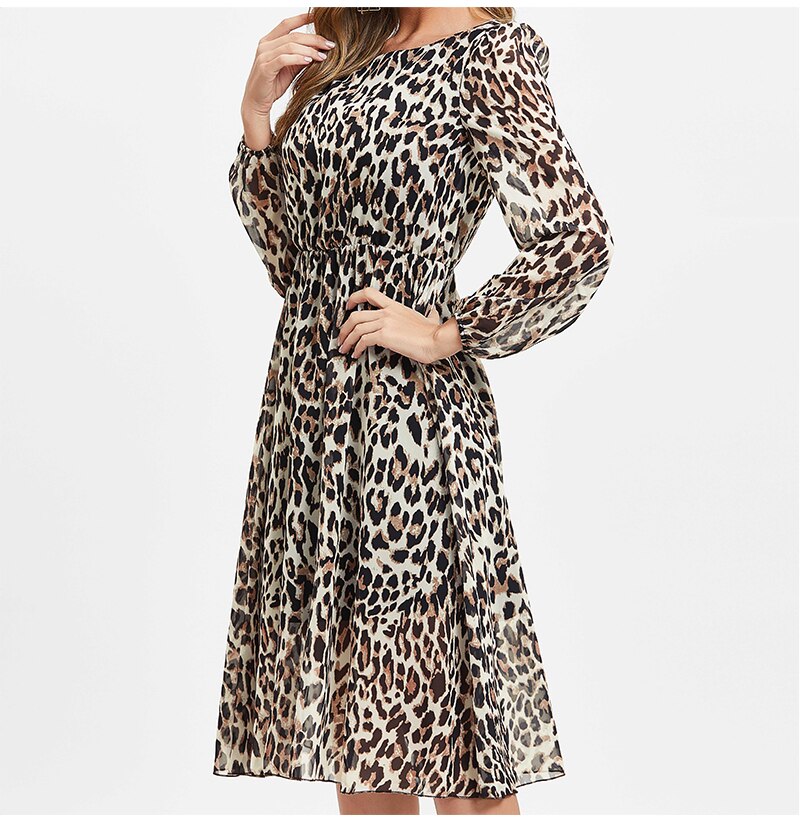 Chiffon Leopard Print Dress