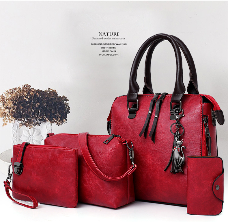 Leather4pcs/Set Handbag