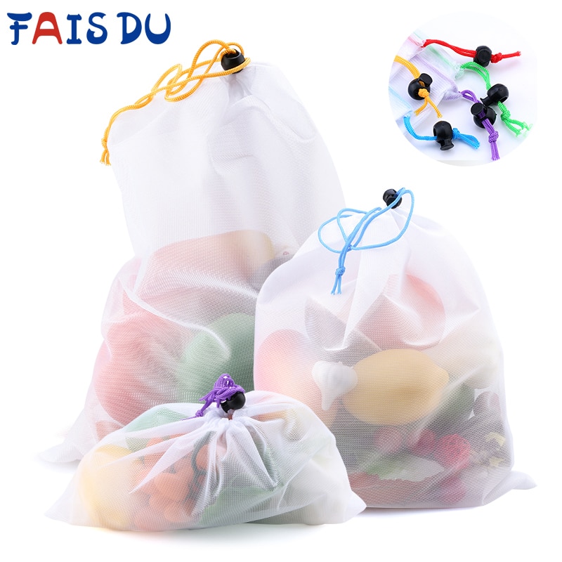 5pcs Colorful Reusable Net Bag 5pcs Colorful Reusable Net Bag