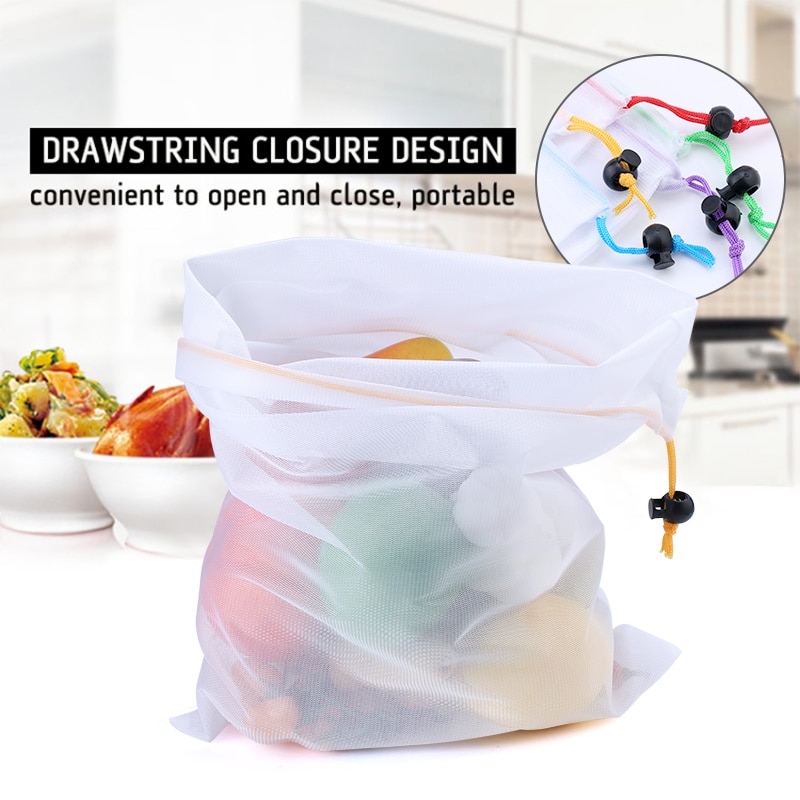 5pcs Colorful Reusable Net Bag 5pcs Colorful Reusable Net Bag