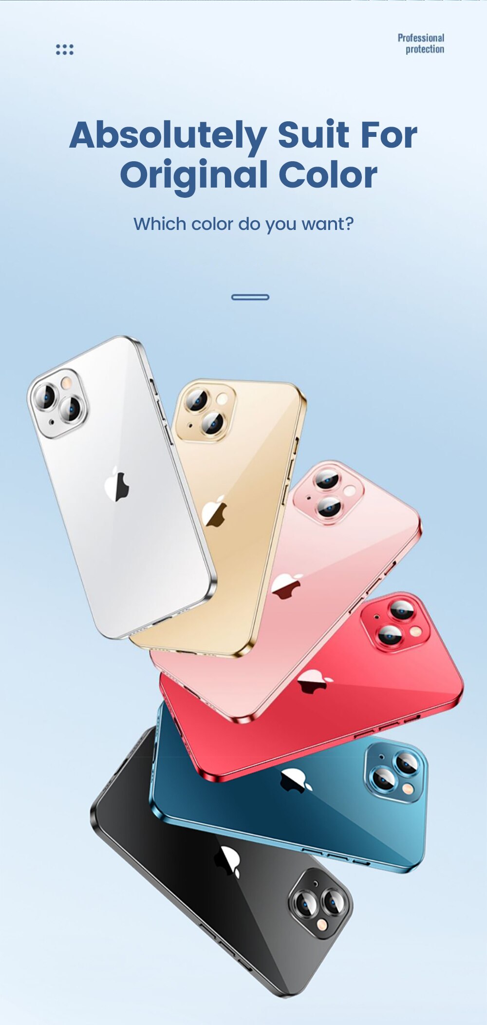 Plating Case For iPhone 13 12 Pro Max /Full Lens Cover and Shockproof