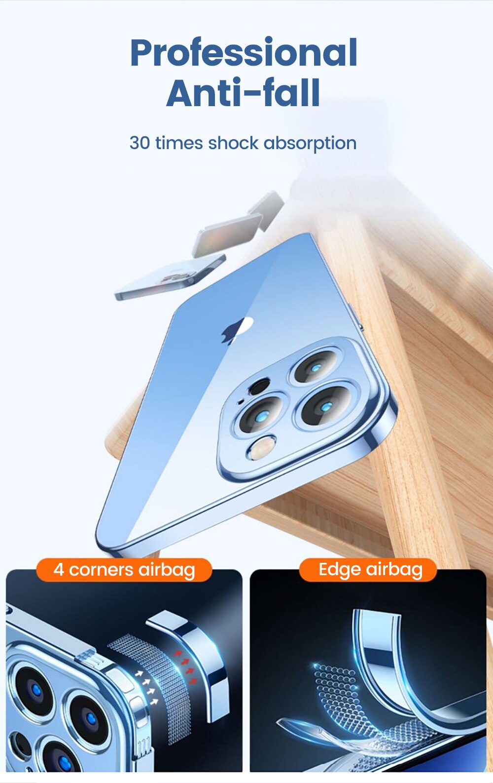 Plating Case For iPhone 13 12 Pro Max /Full Lens Cover and Shockproof