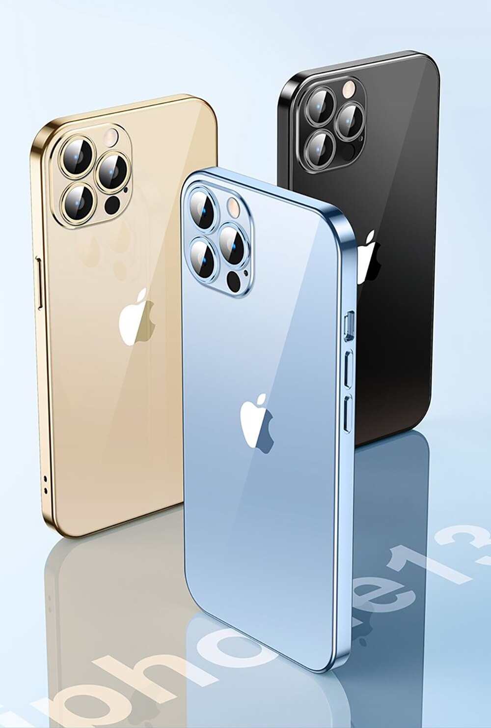 Plating Case For iPhone 13 12 Pro Max /Full Lens Cover and Shockproof