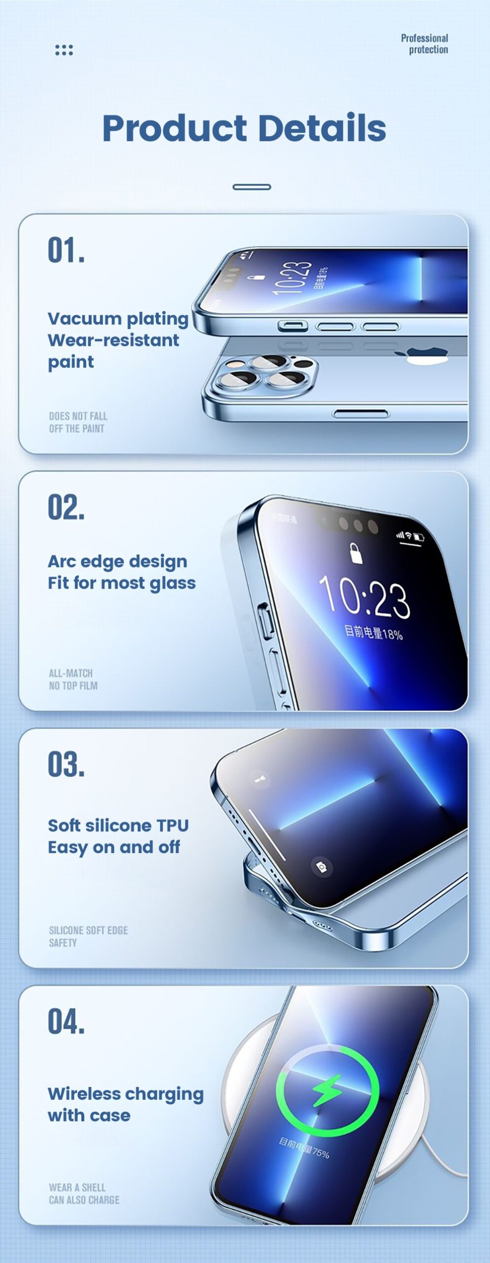 Plating Case For iPhone 13 12 Pro Max /Full Lens Cover and Shockproof