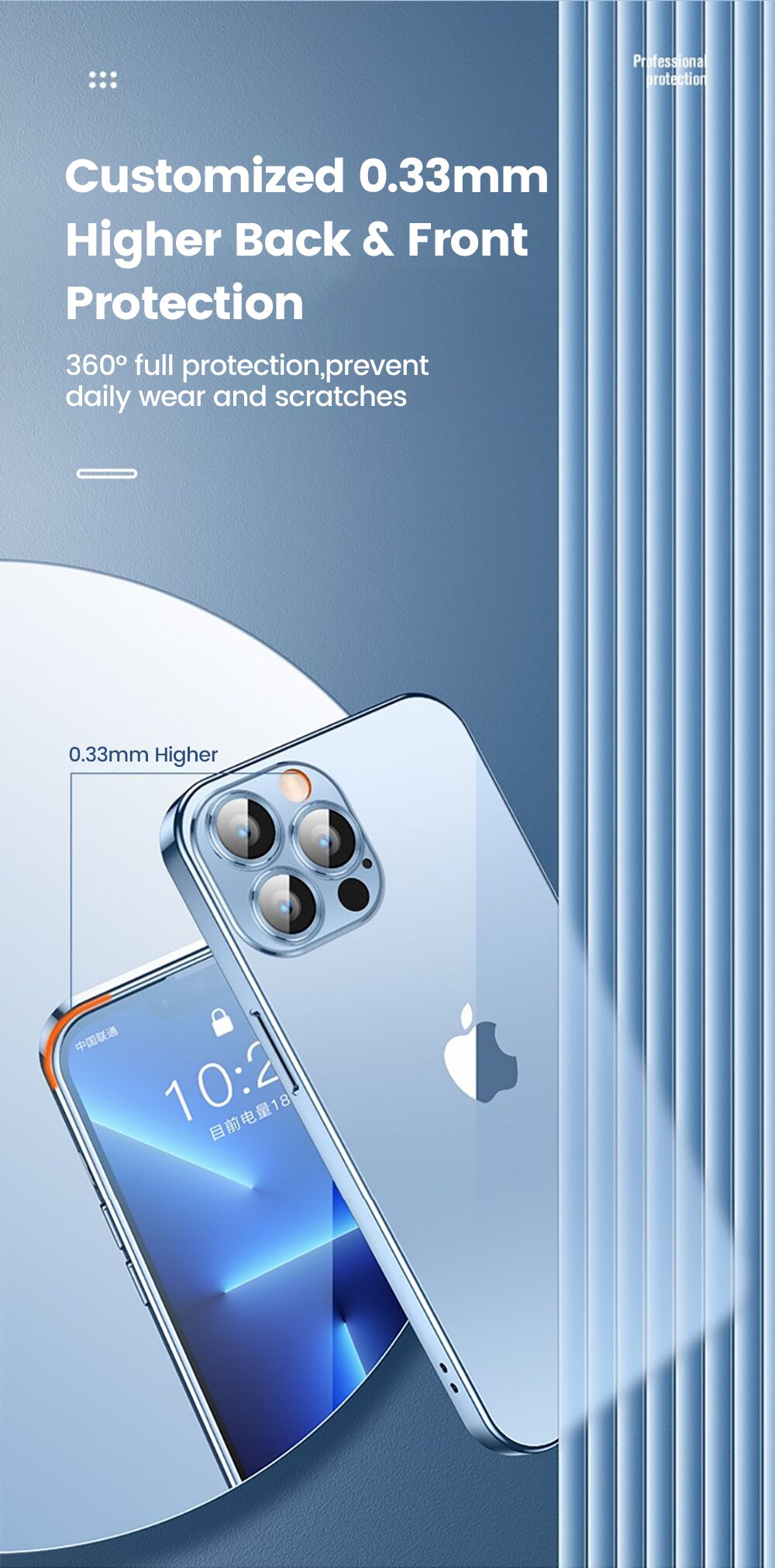 Plating Case For iPhone 13 12 Pro Max /Full Lens Cover and Shockproof