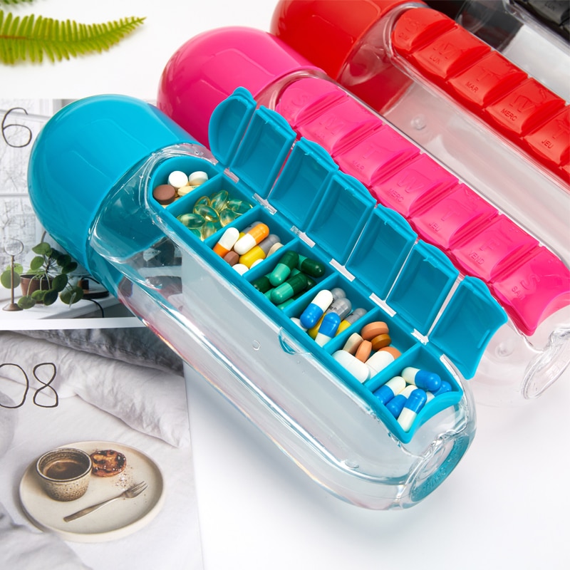 Water Bottle with Pillbox