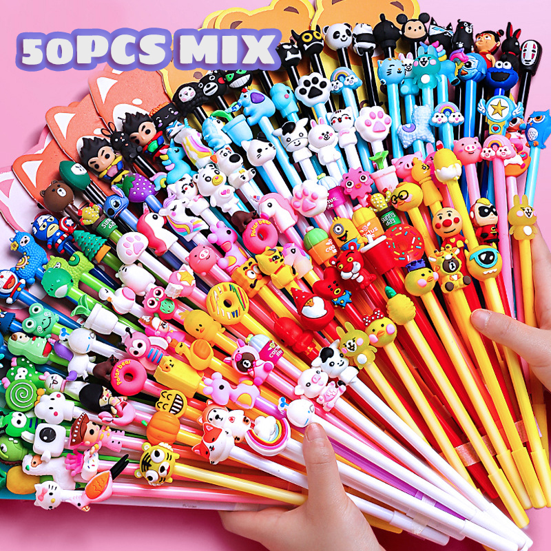 50 Stks/partij Leuke Cartoon Gel Pen 0.5Mm /Zwarte 50 Stks/partij Leuke Cartoon Gel Pen 0.5Mm /Zwarte