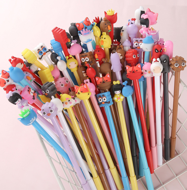 50 Stks/partij Leuke Cartoon Gel Pen 0.5Mm /Zwarte