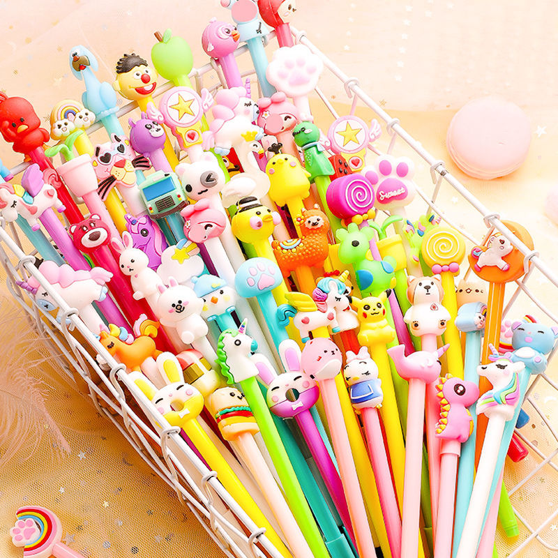 50 Stks/partij Leuke Cartoon Gel Pen 0.5Mm /Zwarte