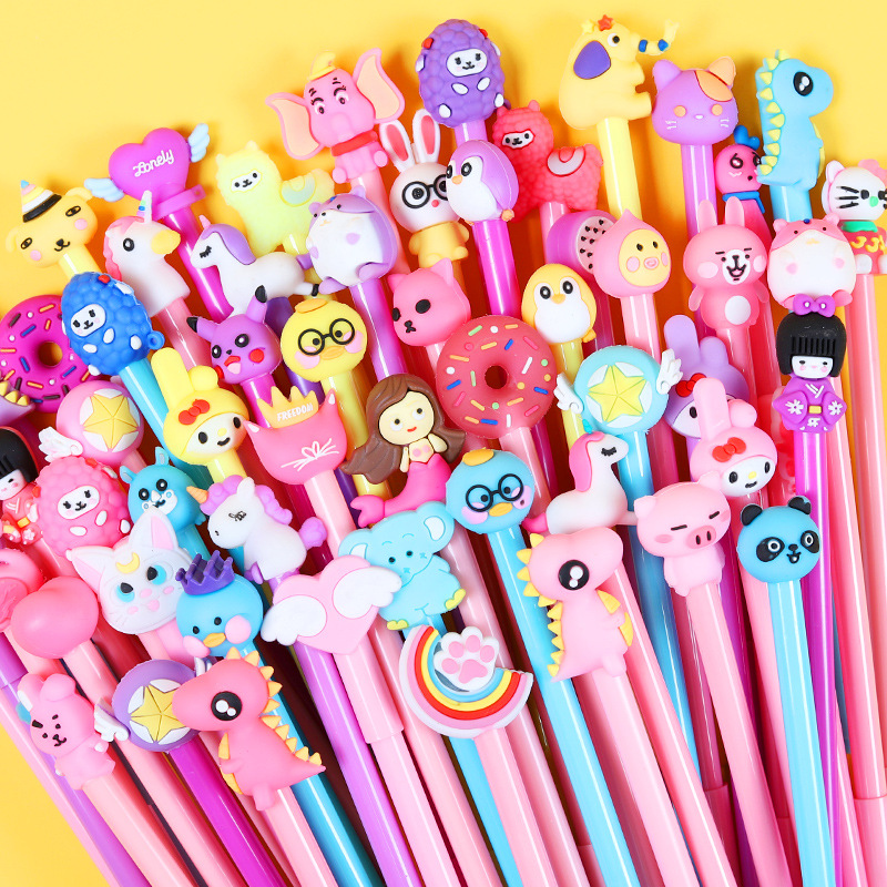 50 Stks/partij Leuke Cartoon Gel Pen 0.5Mm /Zwarte