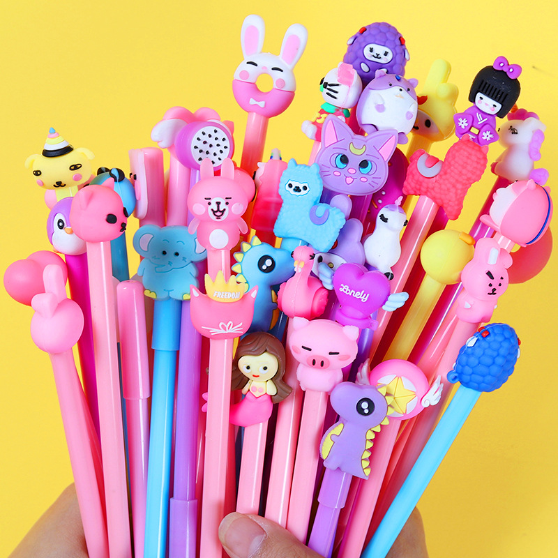 50 Stks/partij Leuke Cartoon Gel Pen 0.5Mm /Zwarte