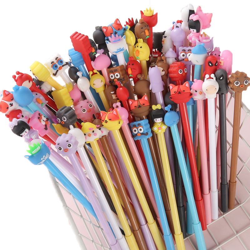 50 Stks/partij Leuke Cartoon Gel Pen 0.5Mm /Zwarte 50 Stks/partij Leuke Cartoon Gel Pen 0.5Mm /Zwarte