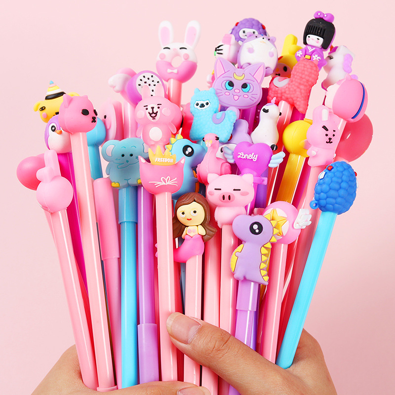 50 Stks/partij Leuke Cartoon Gel Pen 0.5Mm /Zwarte