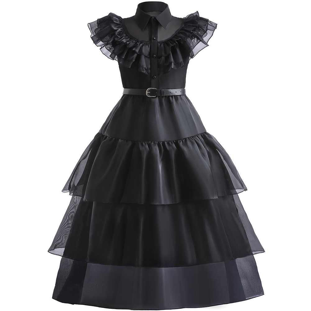 Addams Girl Costume  For Kids 5-14 Years