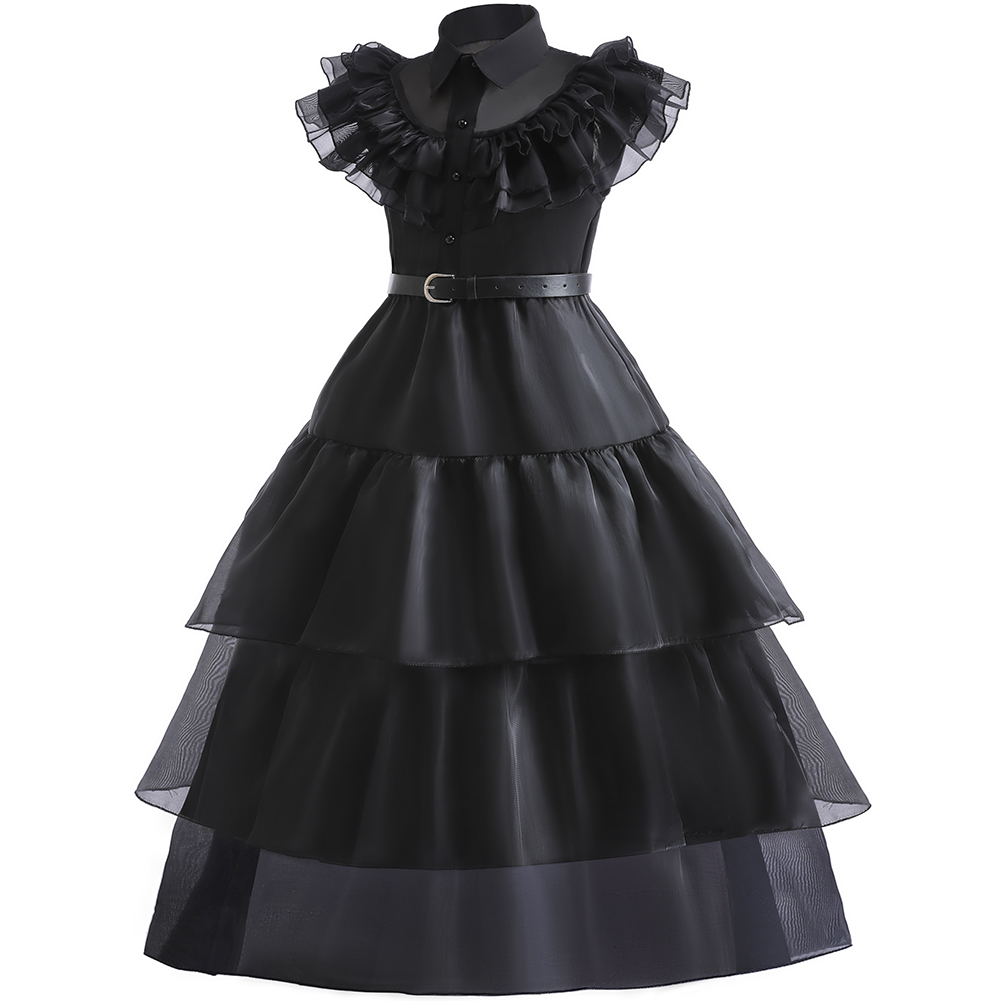 Addams Girl Costume  For Kids 5-14 Years