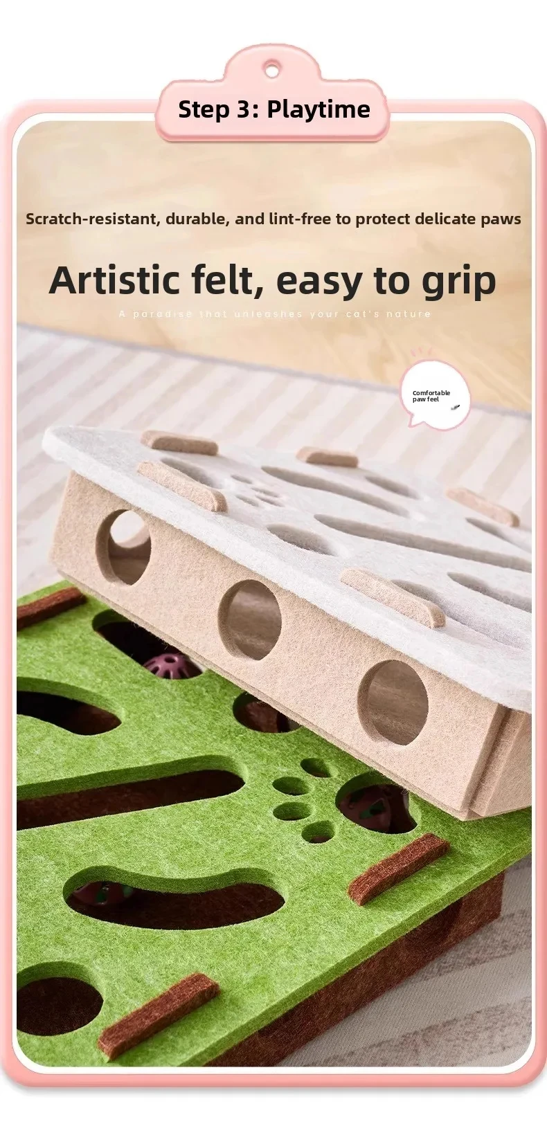 Puzzle Toy Felt Box For Cat Exercises Puzzle Toy Felt Box For Cat Exercises