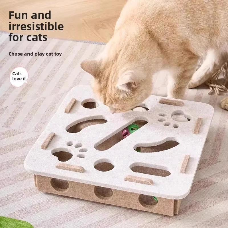 Puzzle Toy Felt Box For Cat Exercises Puzzle Toy Felt Box For Cat Exercises