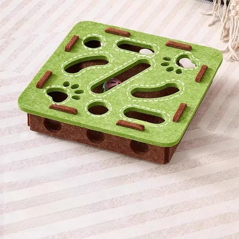 Puzzle Toy Felt Box For Cat Exercises Puzzle Toy Felt Box For Cat Exercises
