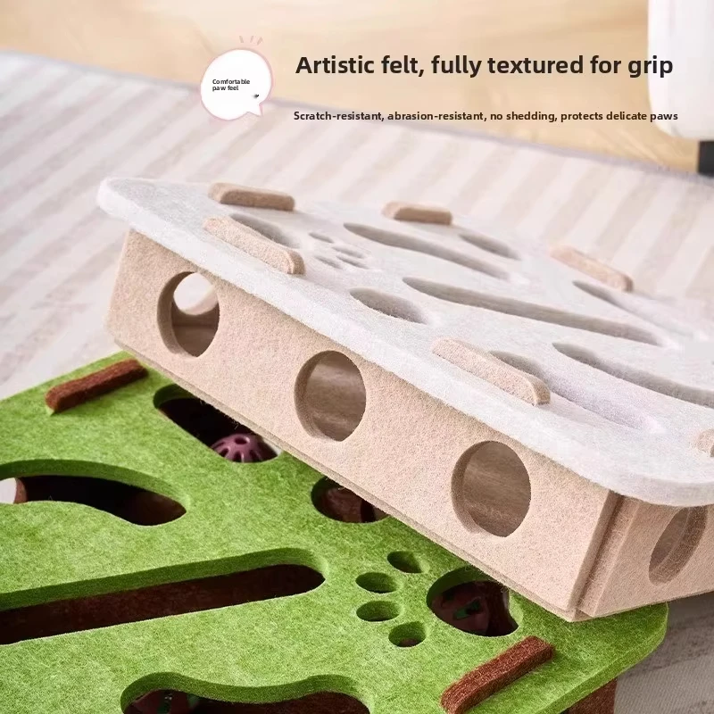Puzzle Toy Felt Box For Cat Exercises Puzzle Toy Felt Box For Cat Exercises