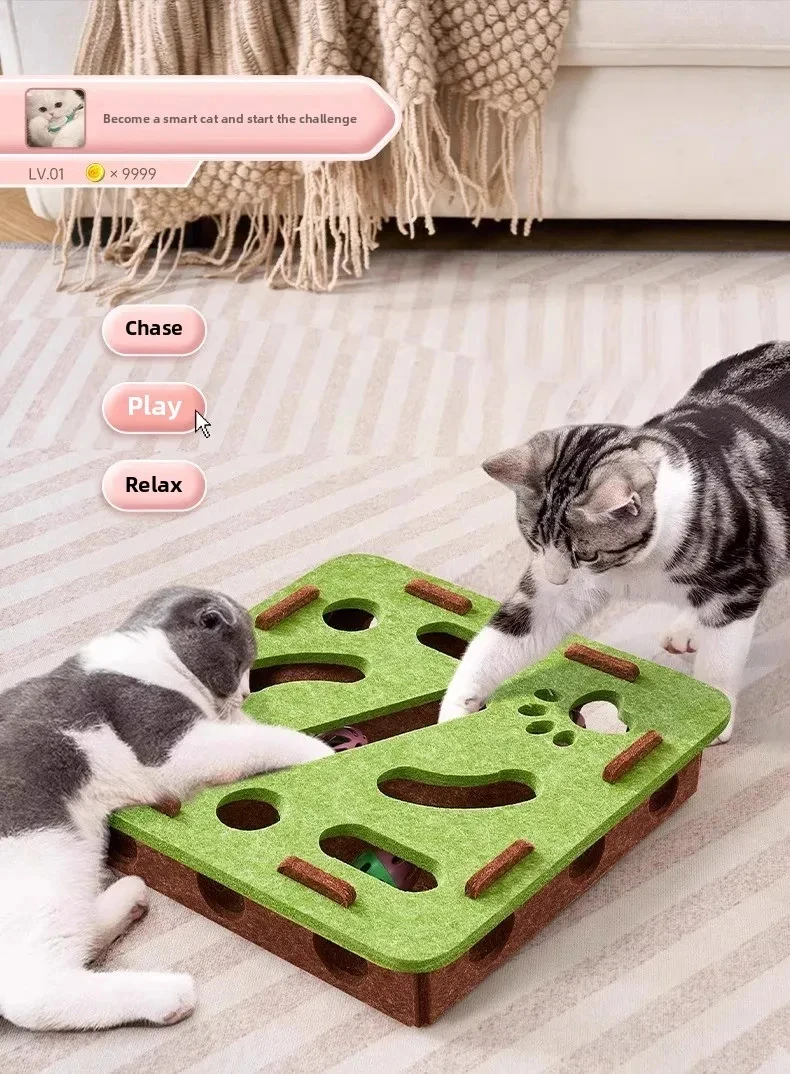 Puzzle Toy Felt Box For Cat Exercises Puzzle Toy Felt Box For Cat Exercises