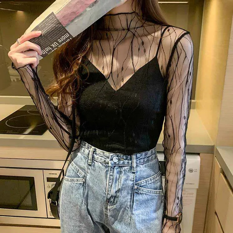 Long Sleeve Lace Blouse