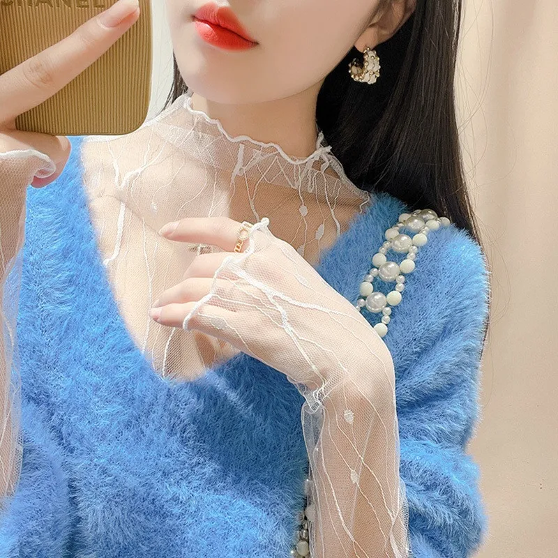 Long Sleeve Lace Blouse