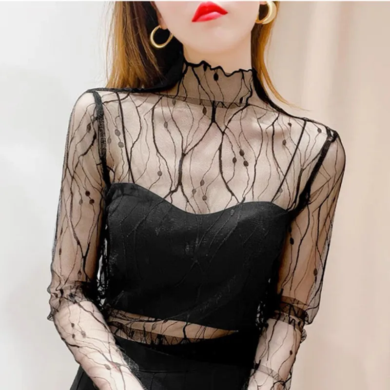 Long Sleeve Lace Blouse