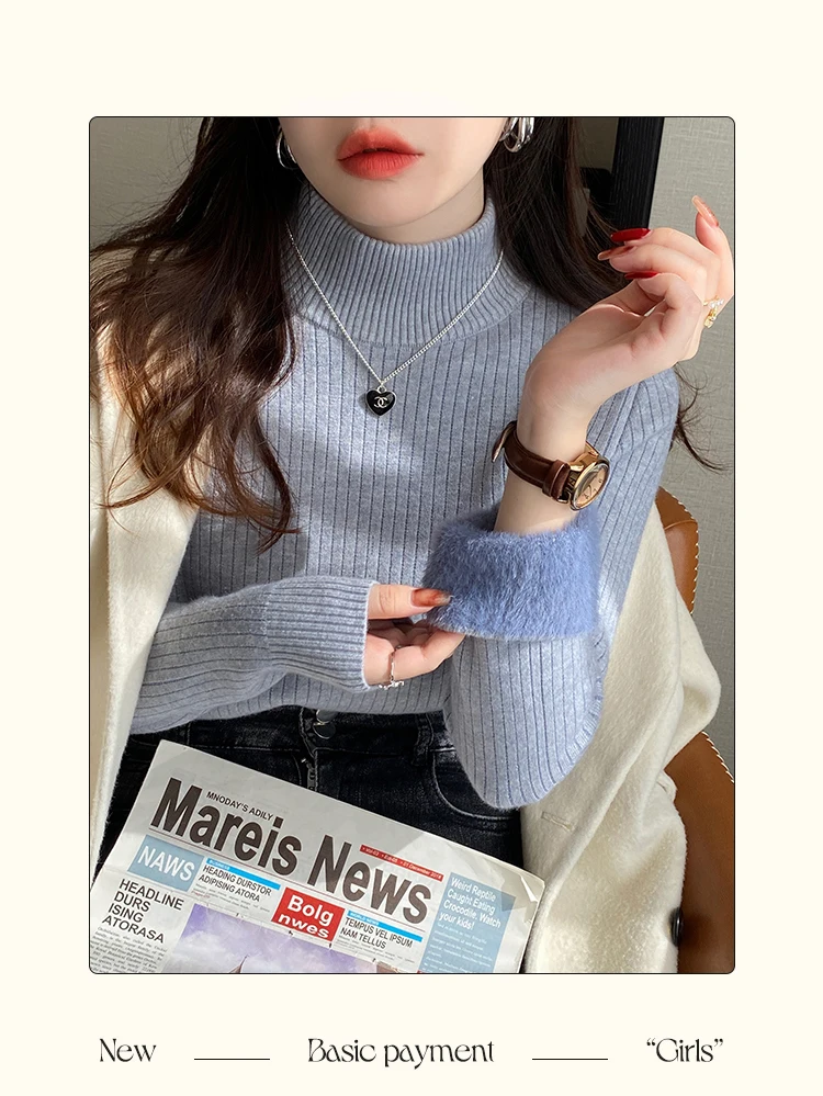 Turtleneck Sweater with Velvet Lining Turtleneck Sweater with Velvet Lining