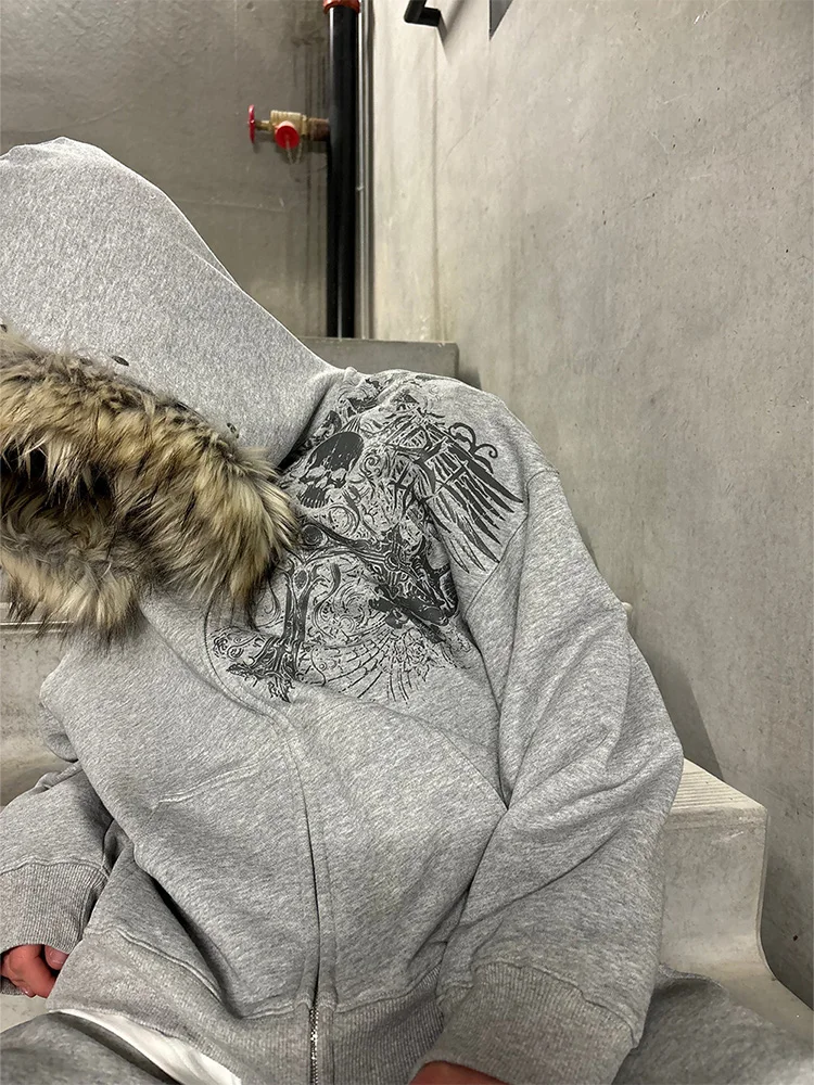 Faux Fur Collar Hoodies
