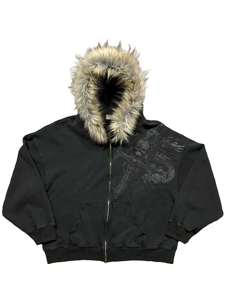Faux Fur Collar Hoodies