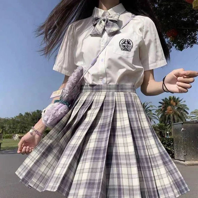 ZOKI Plaid Women Pleated Skirt Bow Knot Summer High Waist Preppy Girls Dance Mini Skirt Cute A Line Harajuku Sexy Japan Faldas
