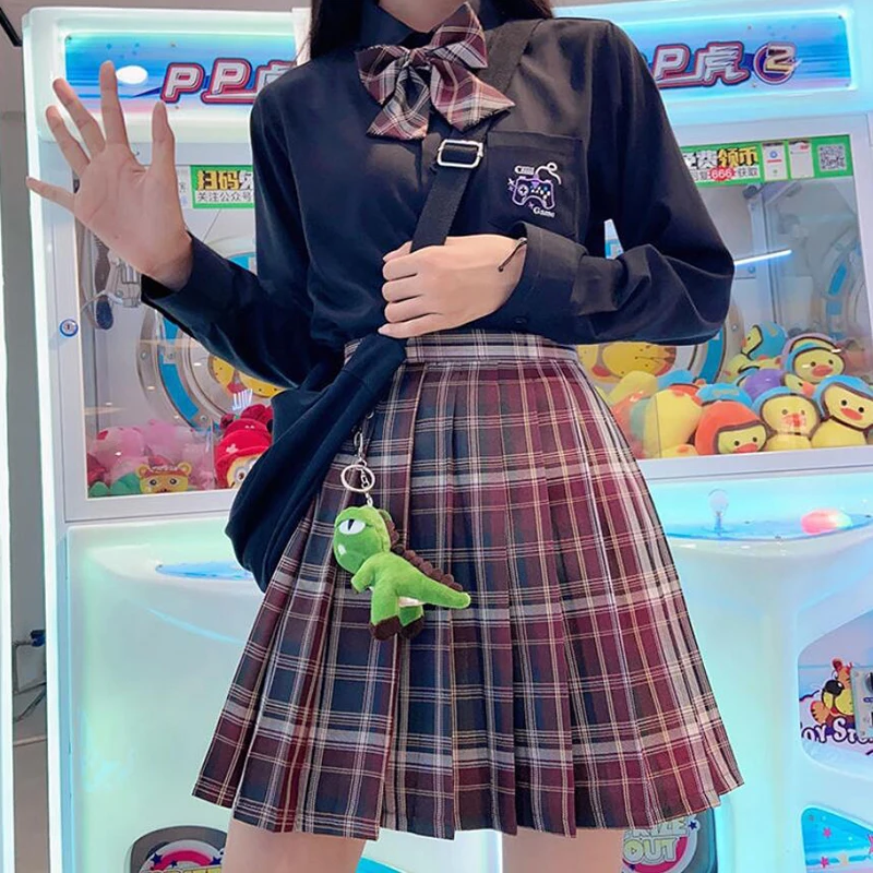 ZOKI Plaid Women Pleated Skirt Bow Knot Summer High Waist Preppy Girls Dance Mini Skirt Cute A Line Harajuku Sexy Japan Faldas