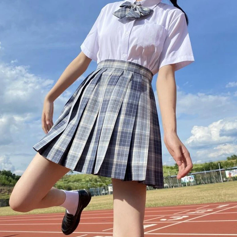 ZOKI Plaid Women Pleated Skirt Bow Knot Summer High Waist Preppy Girls Dance Mini Skirt Cute A Line Harajuku Sexy Japan Faldas