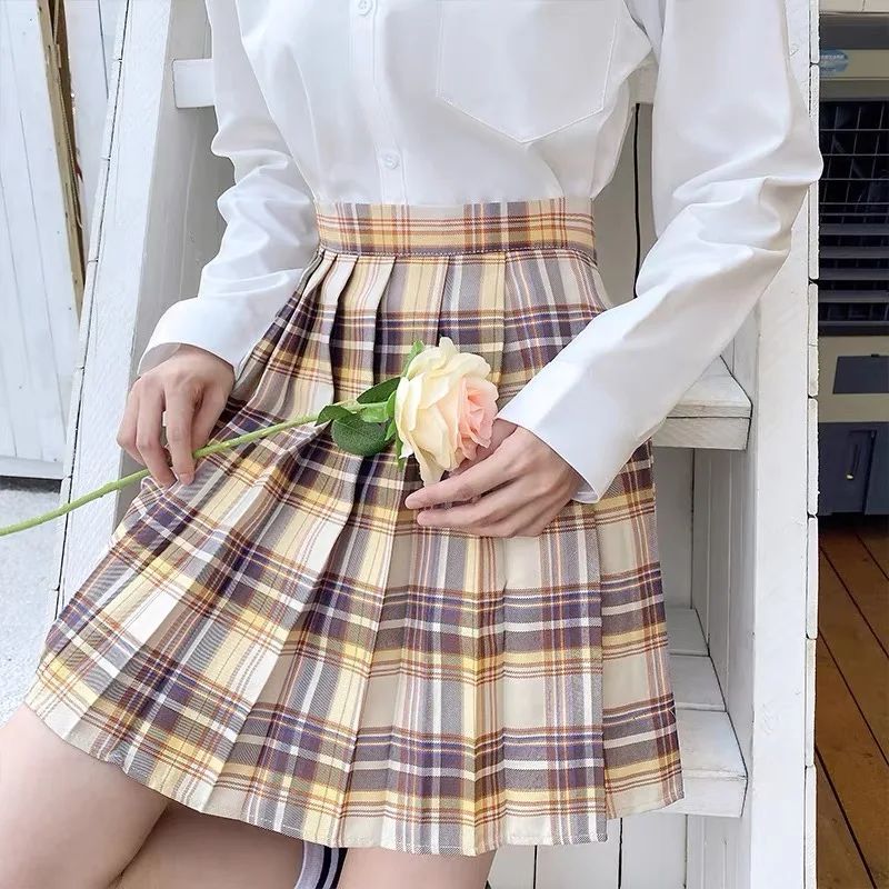 ZOKI Plaid Women Pleated Skirt Bow Knot Summer High Waist Preppy Girls Dance Mini Skirt Cute A Line Harajuku Sexy Japan Faldas