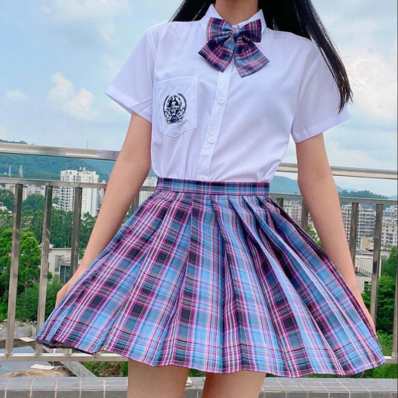 ZOKI Plaid Women Pleated Skirt Bow Knot Summer High Waist Preppy Girls Dance Mini Skirt Cute A Line Harajuku Sexy Japan Faldas