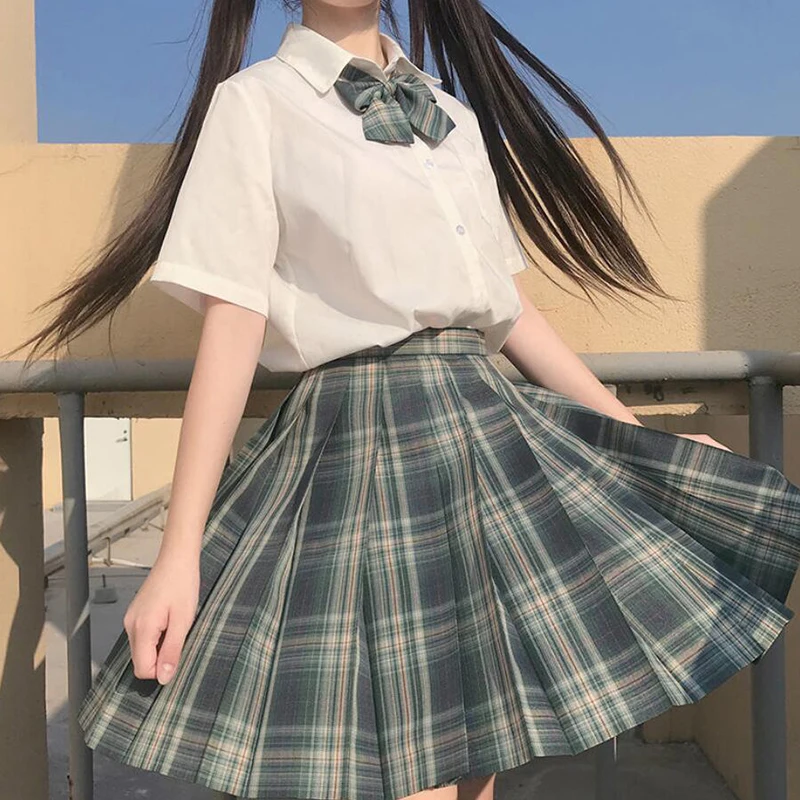 ZOKI Plaid Women Pleated Skirt Bow Knot Summer High Waist Preppy Girls Dance Mini Skirt Cute A Line Harajuku Sexy Japan Faldas
