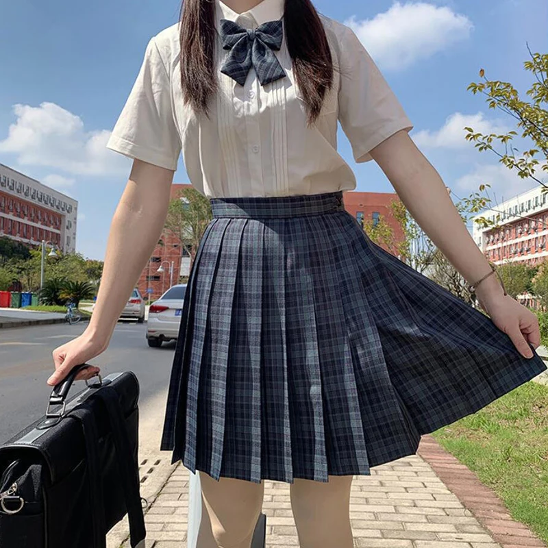 ZOKI Plaid Women Pleated Skirt Bow Knot Summer High Waist Preppy Girls Dance Mini Skirt Cute A Line Harajuku Sexy Japan Faldas